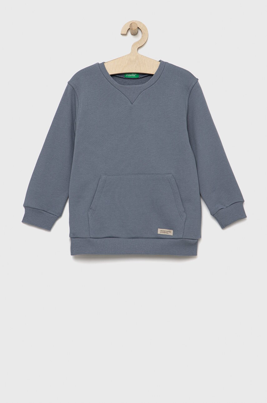 

Дитяча бавовняна кофта United Colors of Benetton колір сірий однотонна