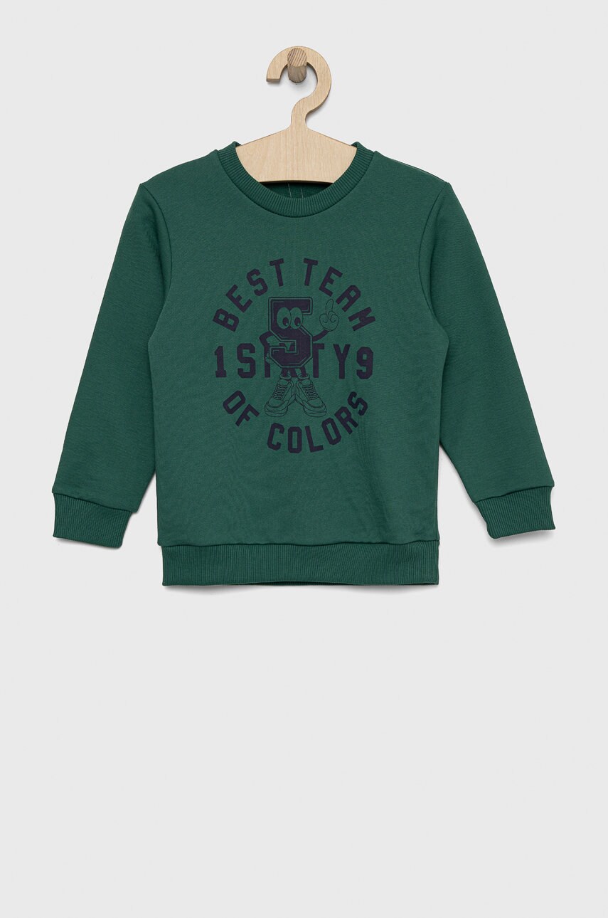 

Детская кофта United Colors of Benetton цвет зелёный с принтом