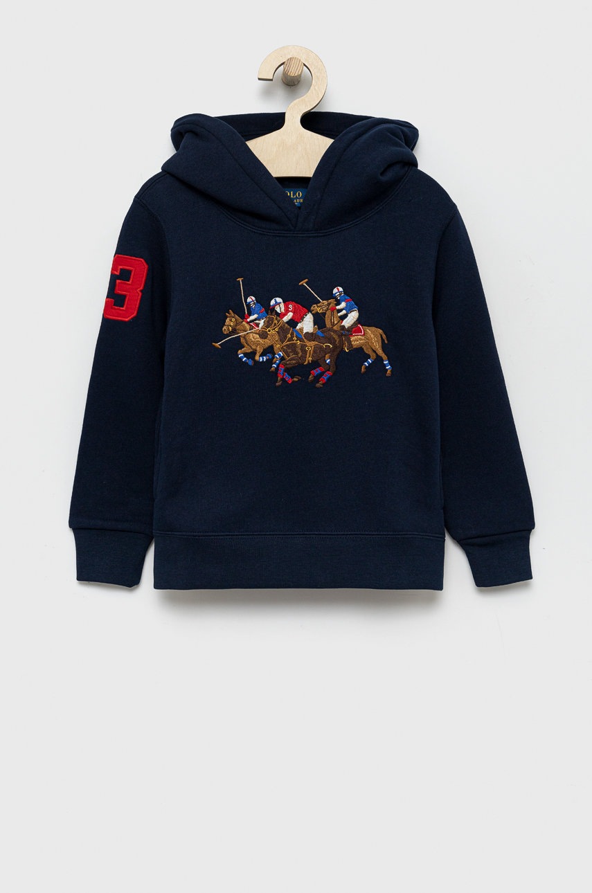 

Детски суичър Polo Ralph Lauren в тъмносиньо с апликация, Тъмносин