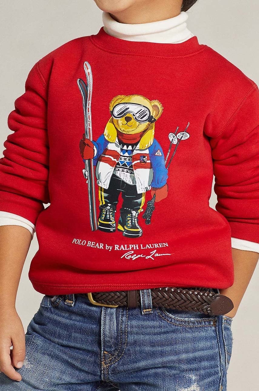 

Детская кофта Polo Ralph Lauren цвет красный с принтом