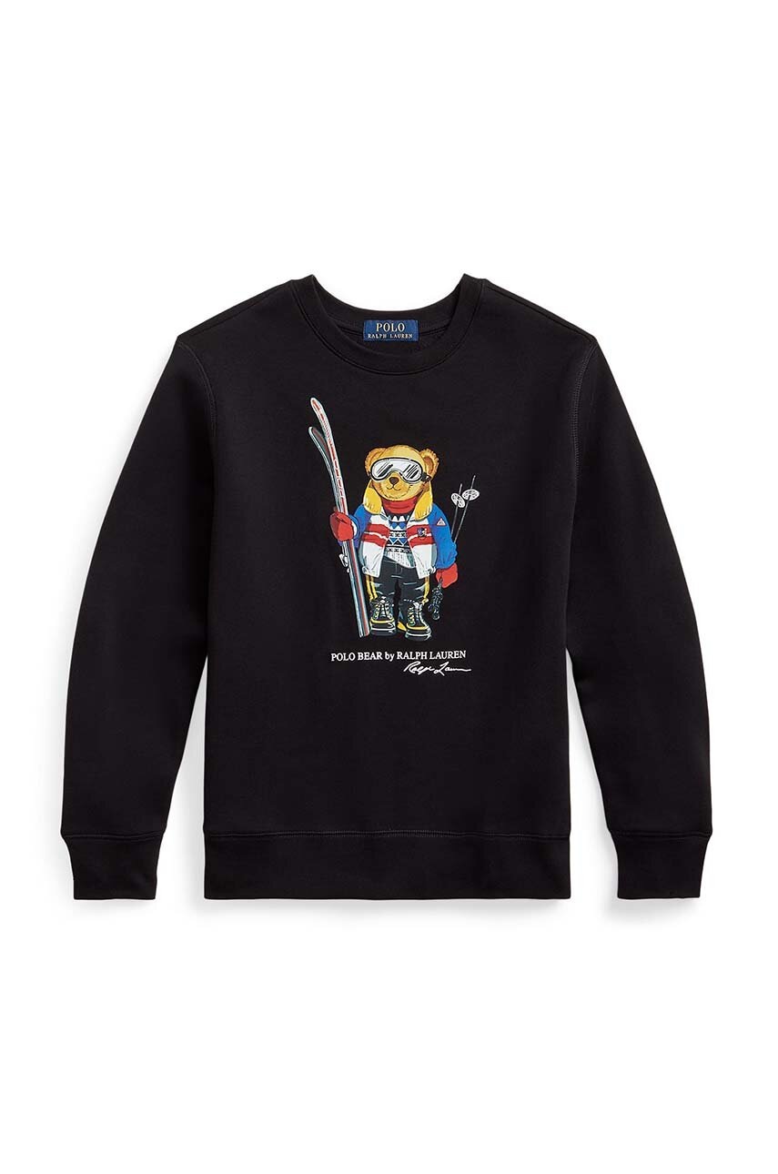 

Детски суичър Polo Ralph Lauren в черно с принт, Черен