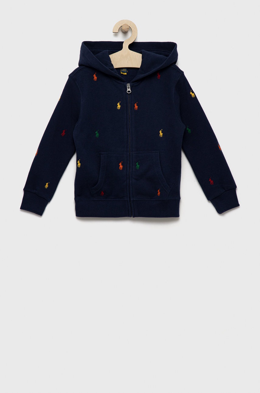

Детски суичър Polo Ralph Lauren в тъмносиньо с десен, Тъмносин