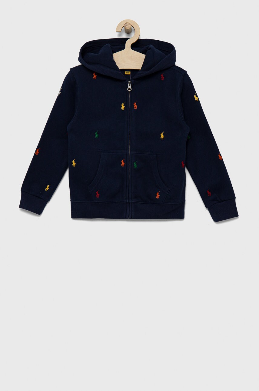 

Детски суичър Polo Ralph Lauren в тъмносиньо с десен, Тъмносин