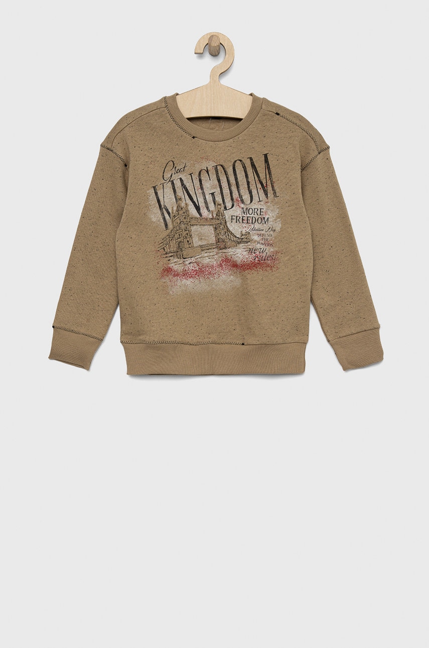 Дитяча кофта Sisley колір коричневий однотонна Дитяча кофта Sisley колір коричневий однотонна