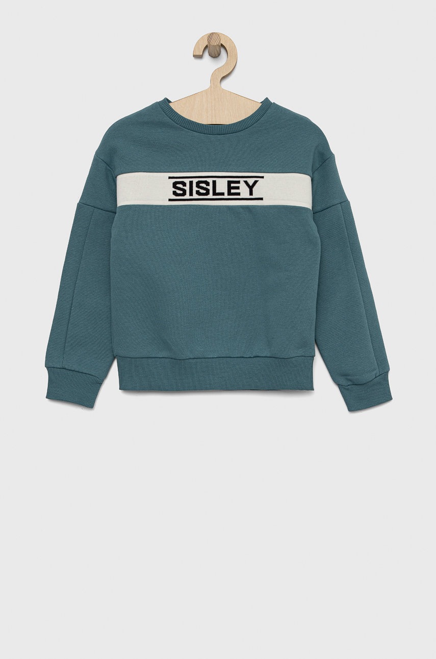 Детская кофта Sisley цвет зелёный однотонная Детская кофта Sisley цвет зелёный однотонная