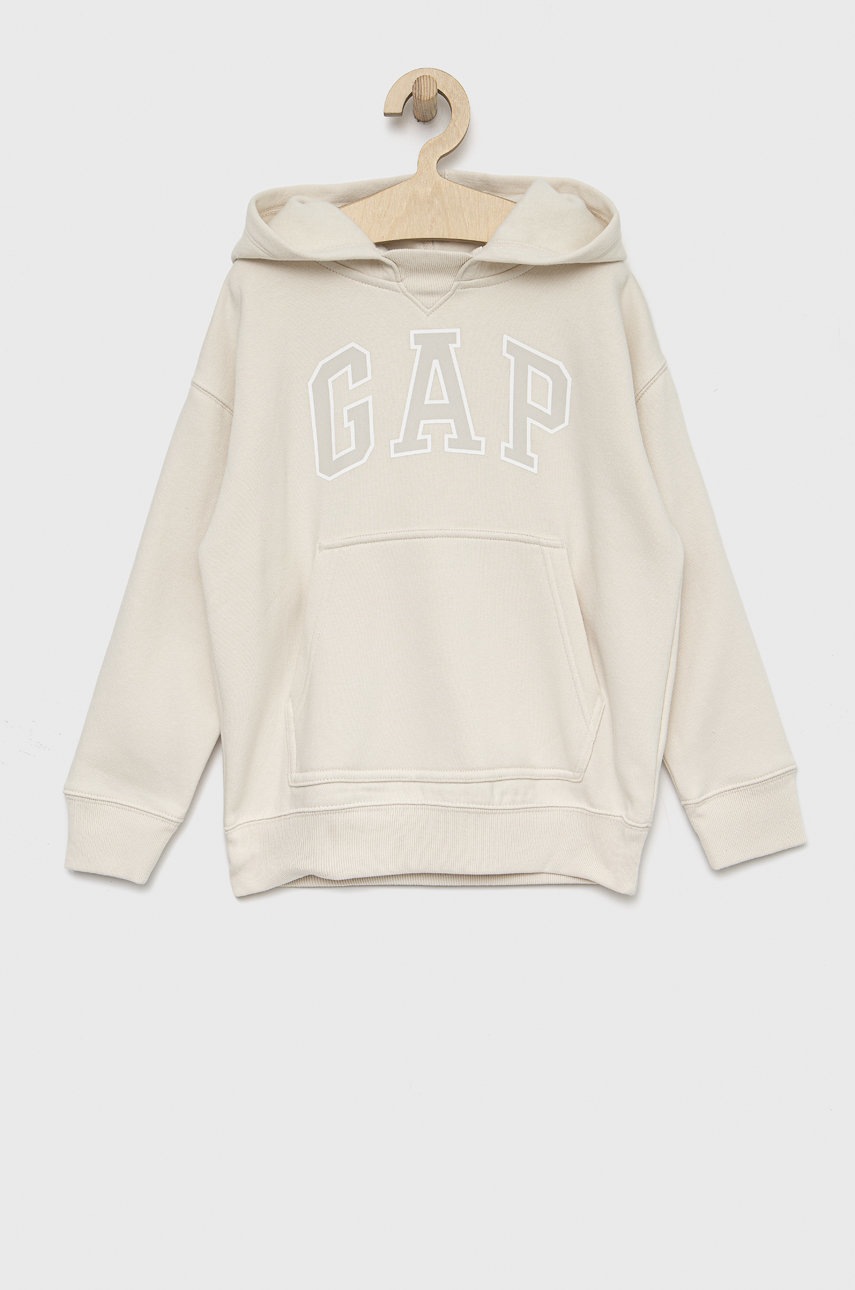 

Детски суичър GAP в бежово с принт, Бежов