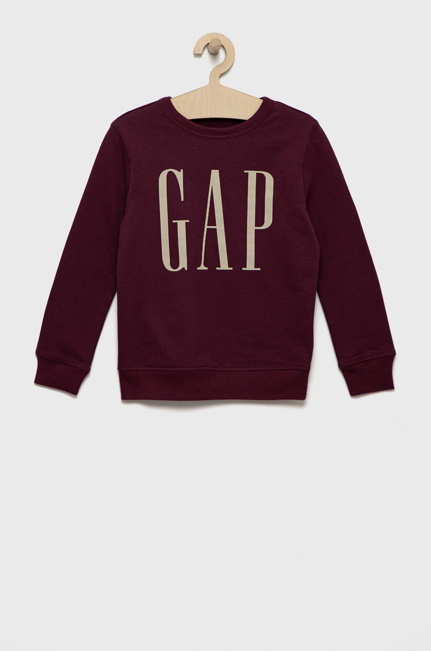 

Детски суичър GAP в бордо с принт