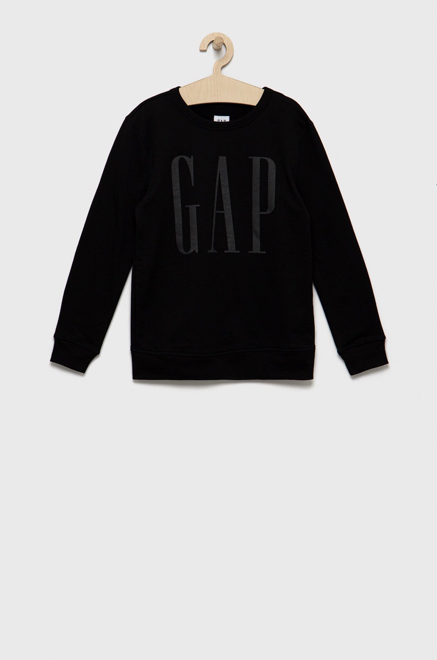 

Детски суичър GAP в черно с принт, Черен