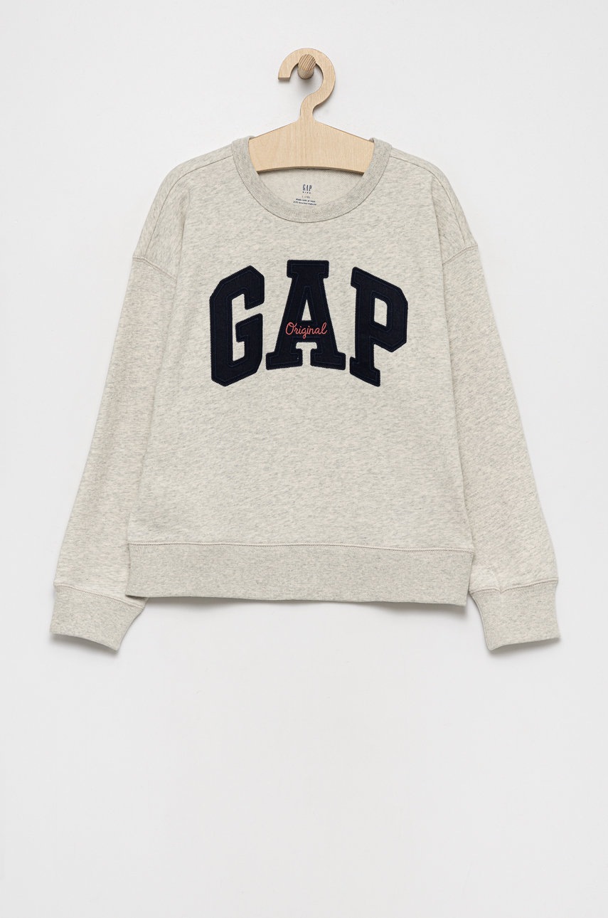 

Детски суичър GAP в сиво с апликация, Сив