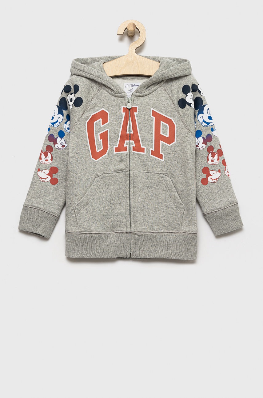

Детски суичър GAP в меланж на сиво, Сив