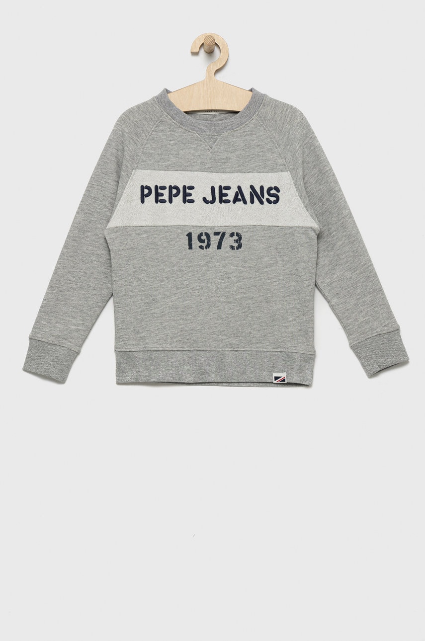 Pepe Jeans bluza copii culoarea gri, modelator