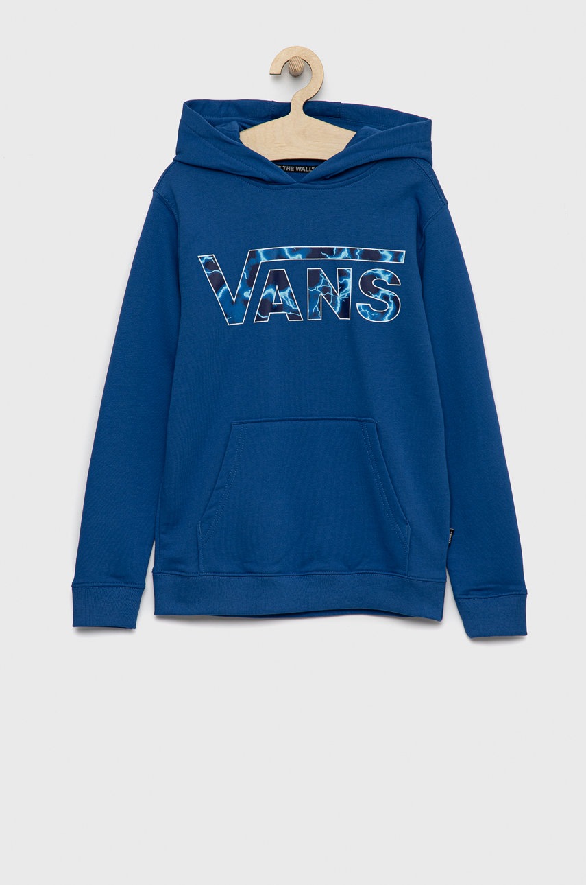 

Детски памучен суичър Vans с принт, Син