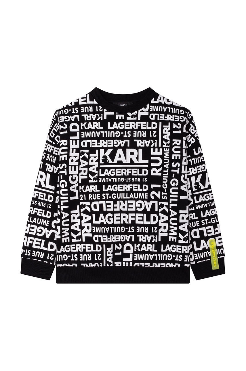 

Детски суичър Karl Lagerfeld в черно с десен, Черен