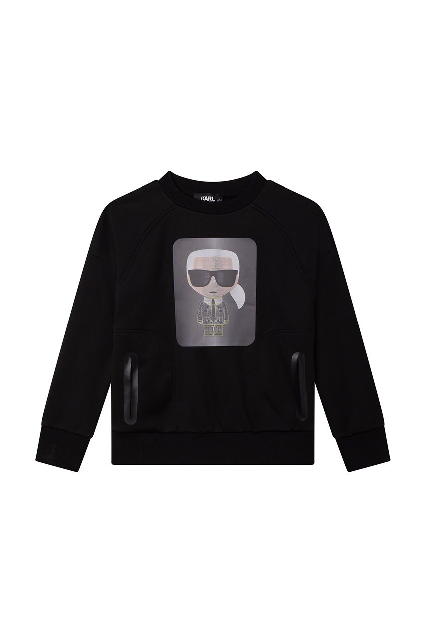 

Дитяча кофта Karl Lagerfeld колір чорний з принтом