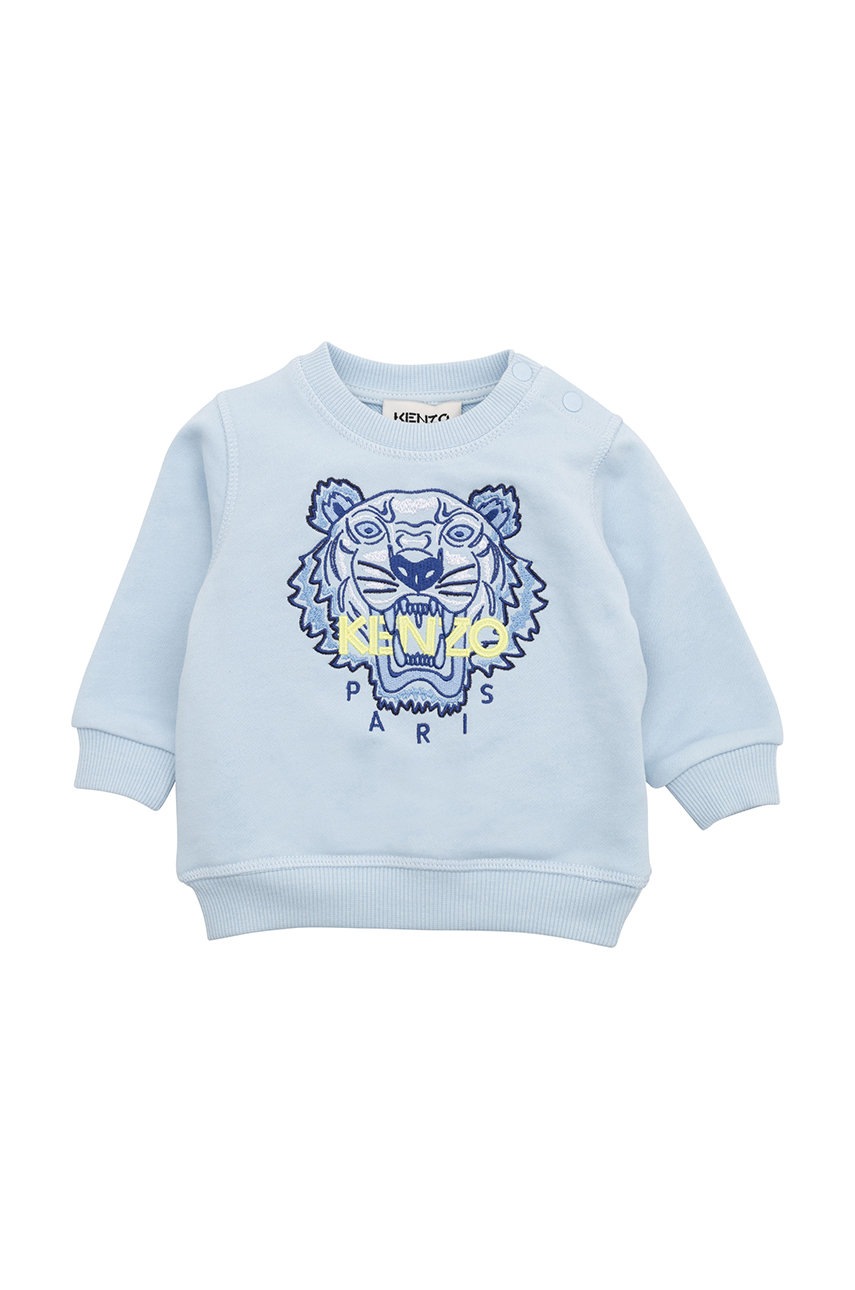 

Детски памучен суичър Kenzo Kids с принт, Син
