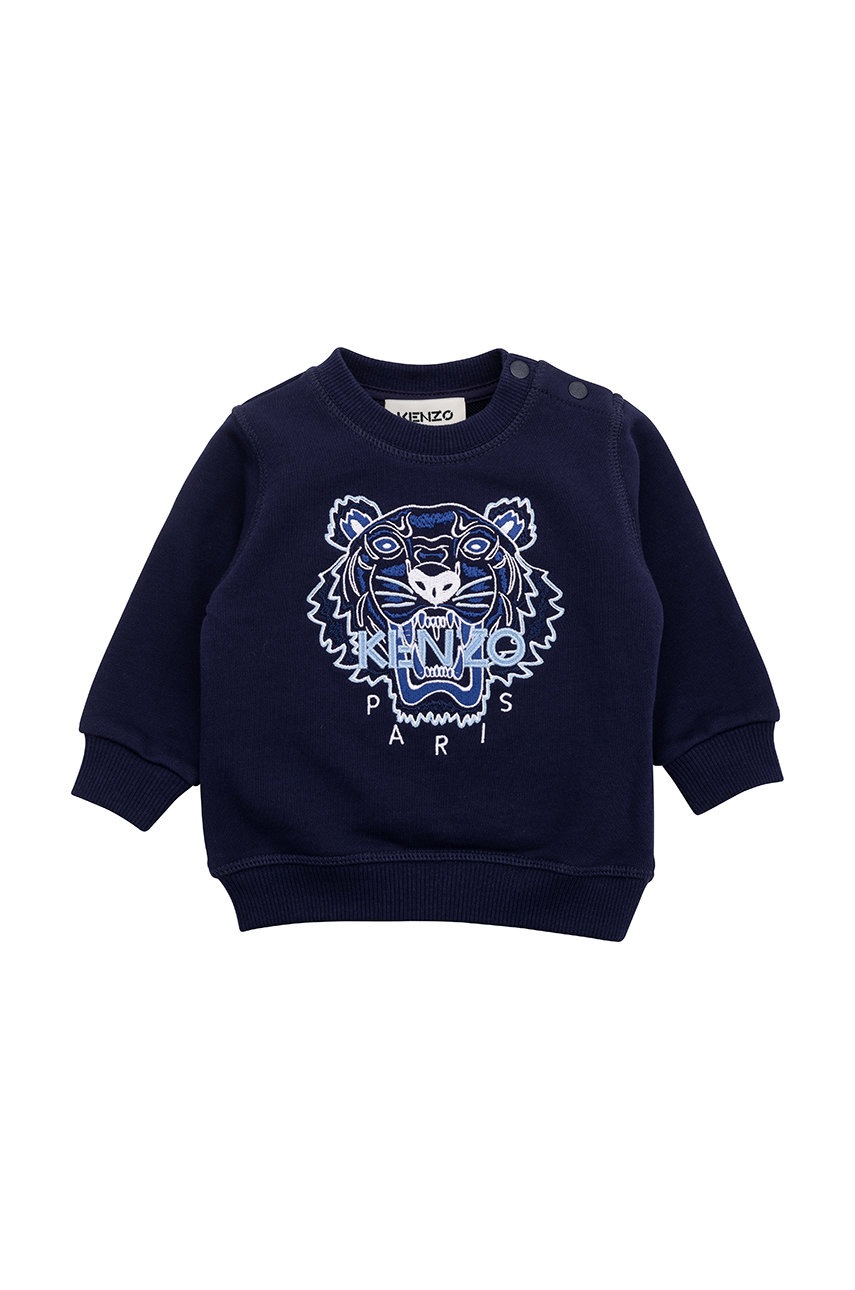 

Детски памучен суичър Kenzo Kids в тъмносиньо с принт, Тъмносин