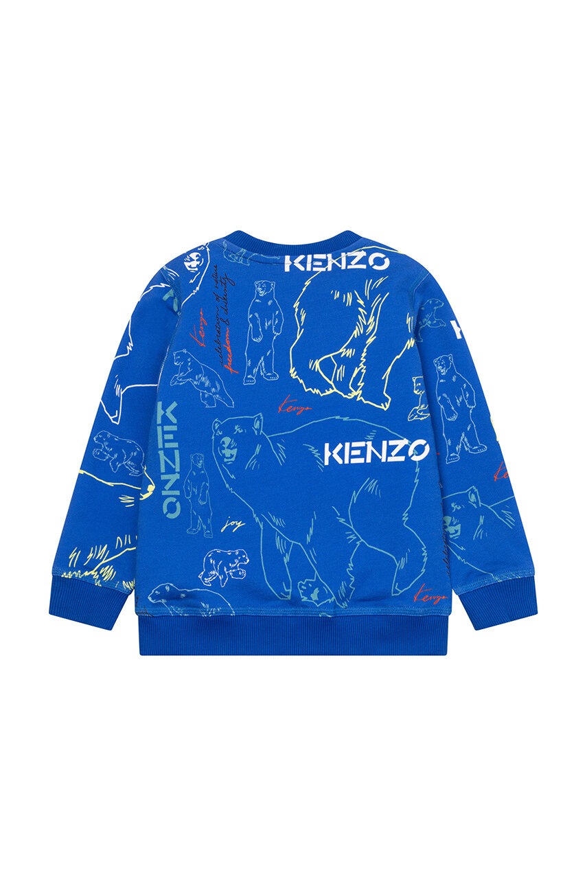 

Детская хлопковая кофта Kenzo Kids цвет синий узор