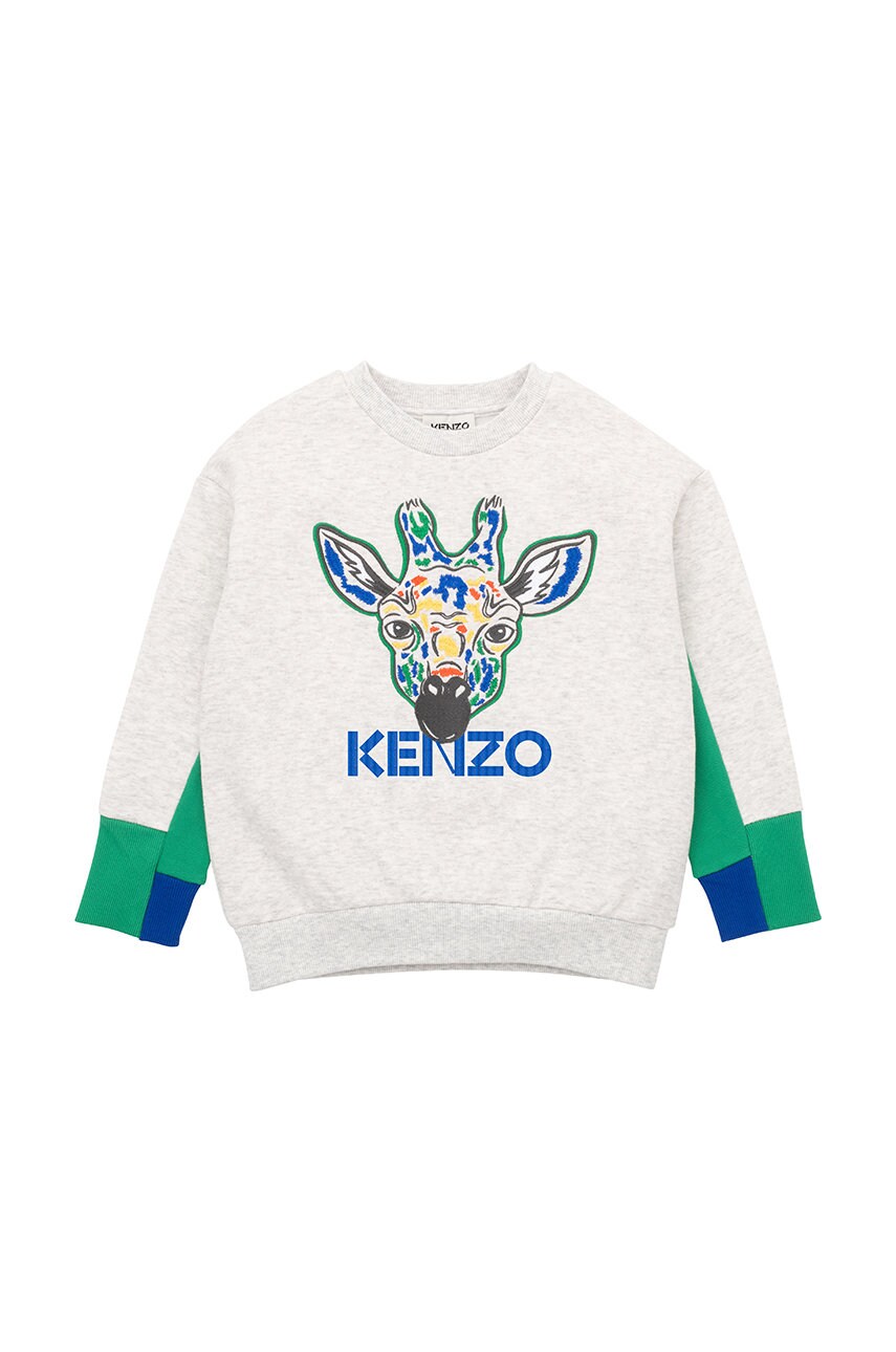 

Детски суичър Kenzo Kids в сиво с десен, Сив