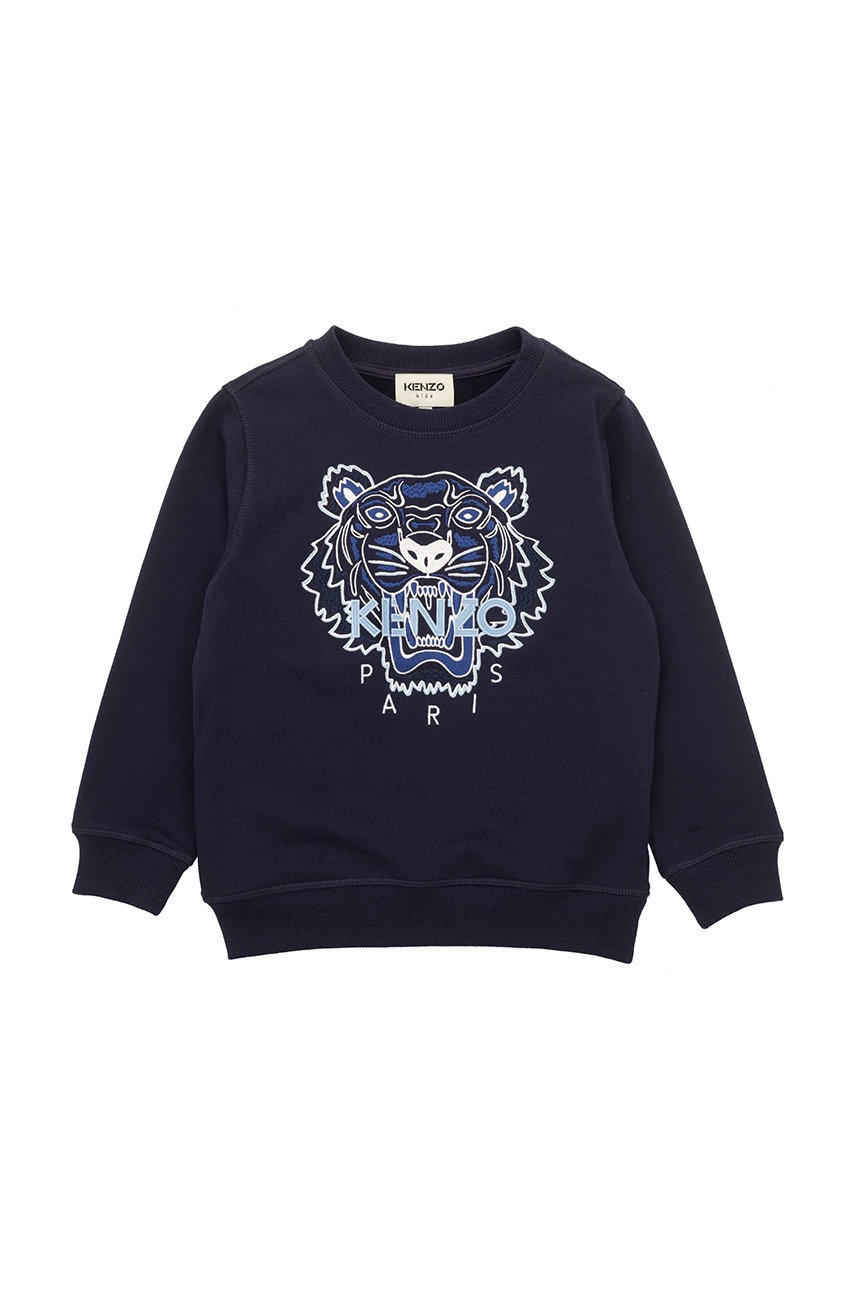 

Детски памучен суичър Kenzo Kids в тъмносиньо с принт, Тъмносин