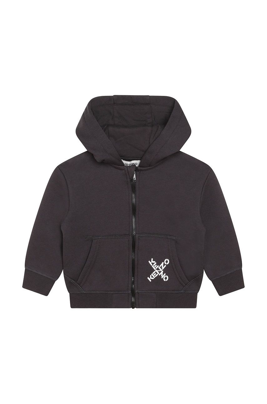 Детская кофта Kenzo Kids цвет серый с принтом Детская кофта Kenzo Kids цвет серый с принтом