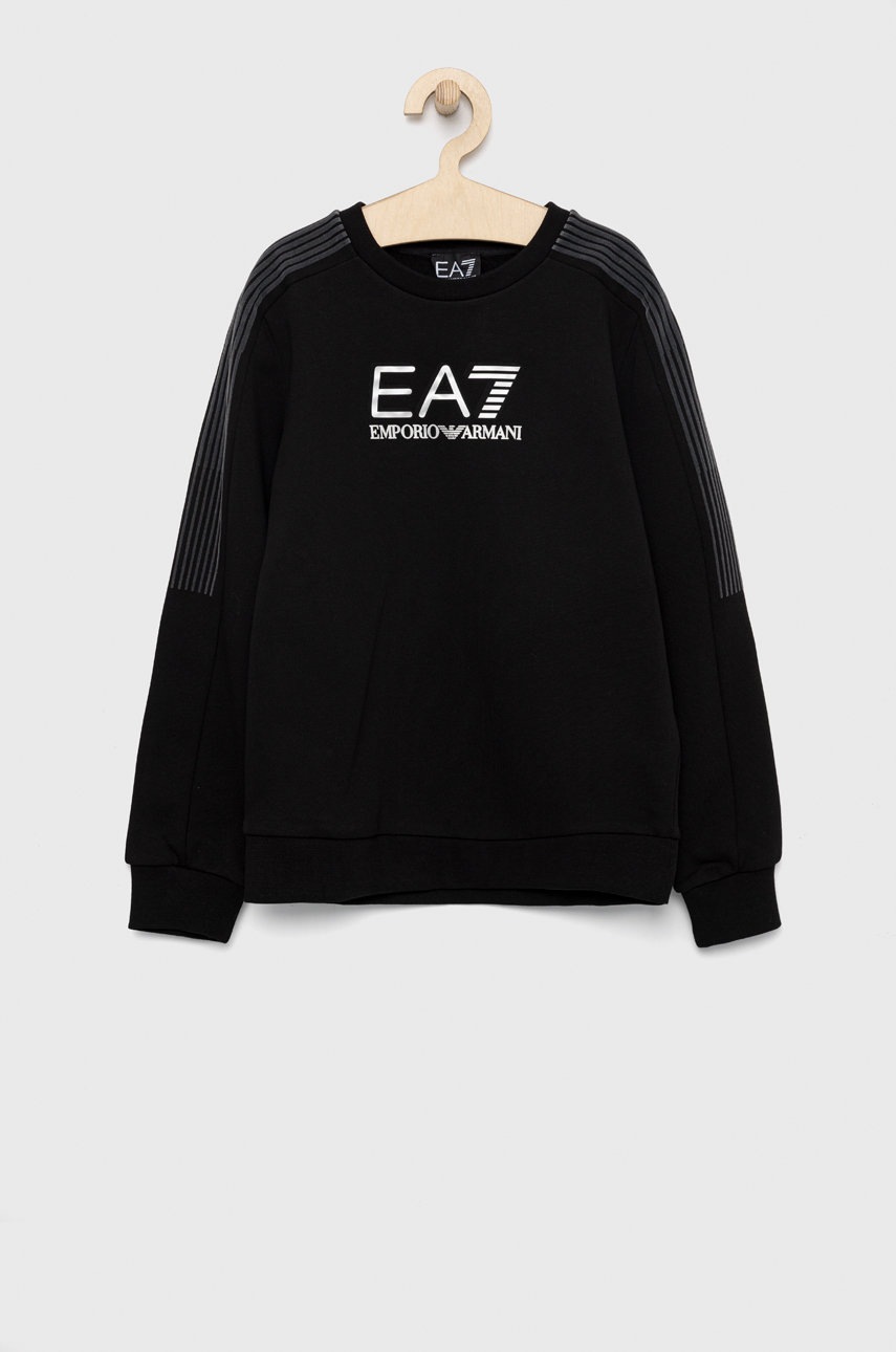 

Детски суичър EA7 Emporio Armani в черно с принт, Черен