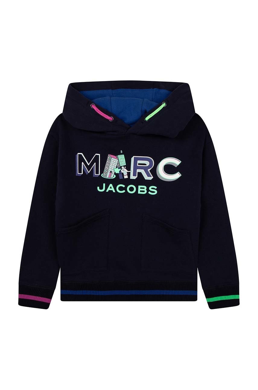 

Детски памучен суичър Marc Jacobs в тъмносиньо с принт, Тъмносин