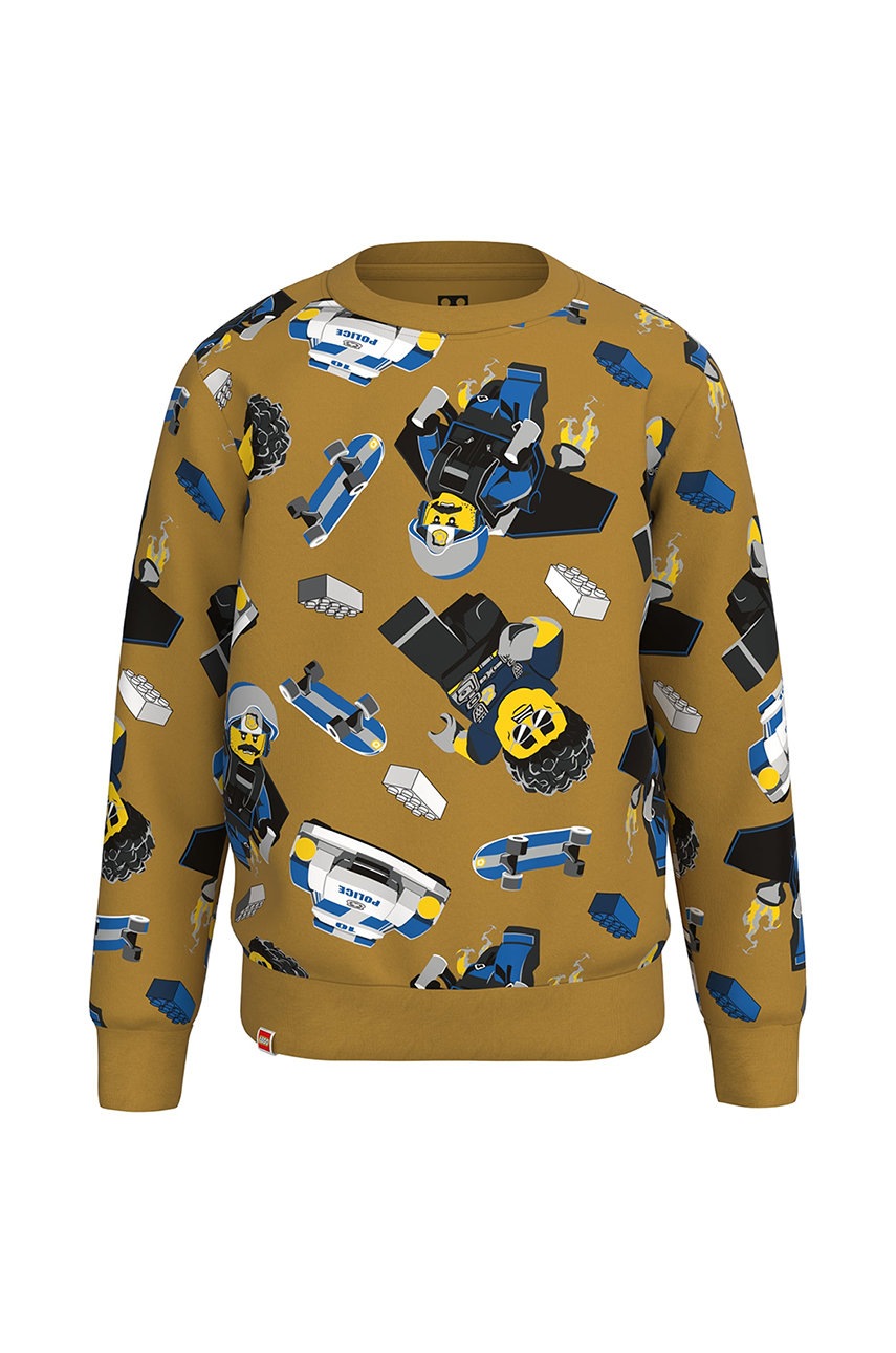 

Детски памучен суичър Lego Wear в жълто с десен, Жълт