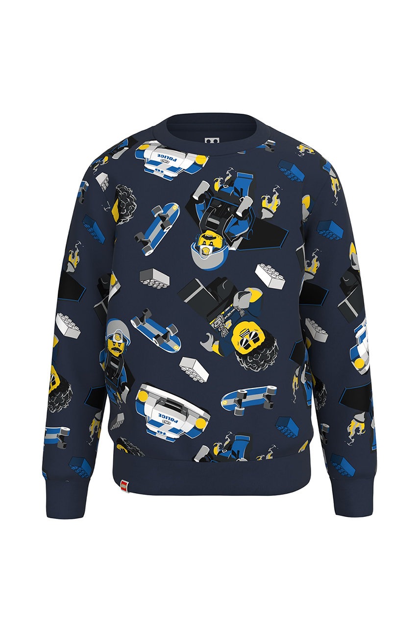 

Детски памучен суичър Lego Wear в тъмносиньо с десен, Тъмносин