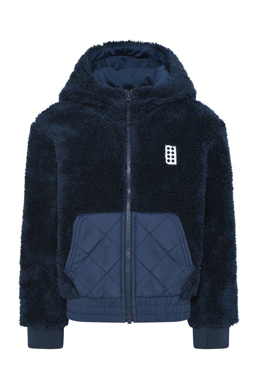 Lego wear bluza copii culoarea albastru marin, cu glugă, neted