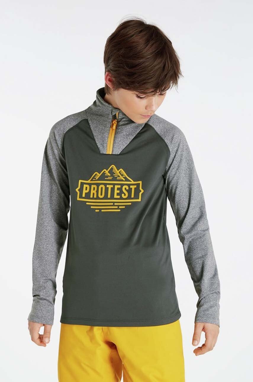 Dětská mikina Protest zelená barva, vzorovaná - zelená -  92% Polyester