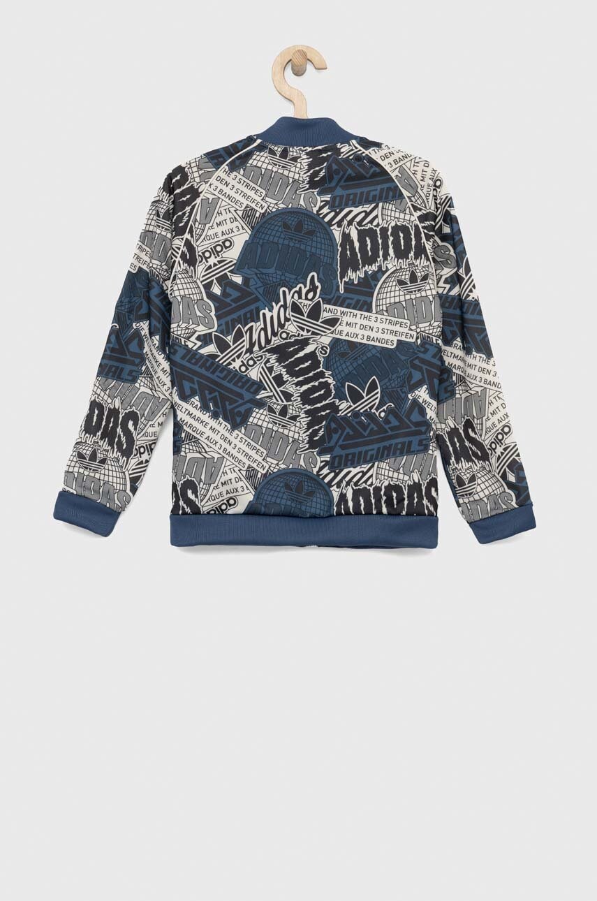 

Детская кофта adidas Originals цвет синий с капюшоном узор
