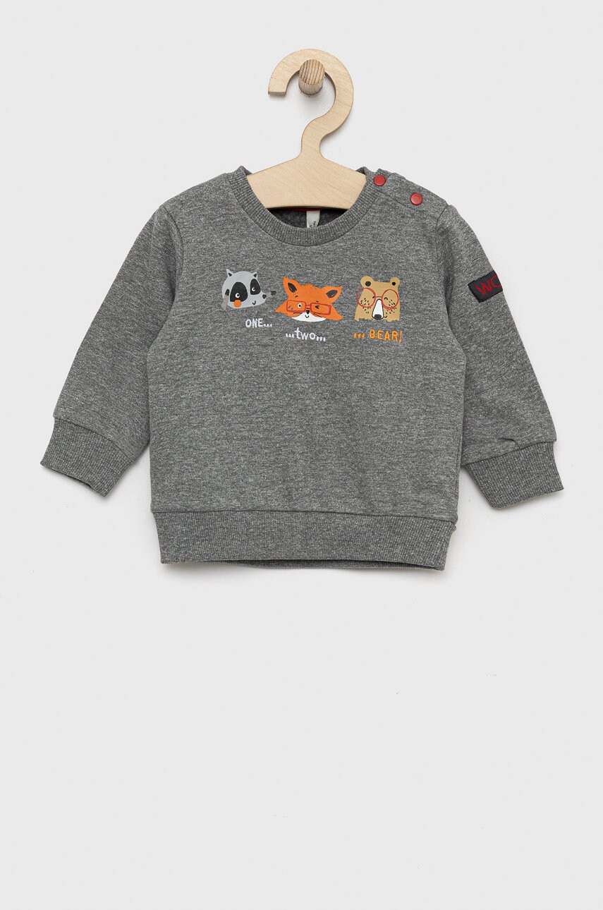 Birba&trybeyond bluza bebe culoarea gri, cu imprimeu