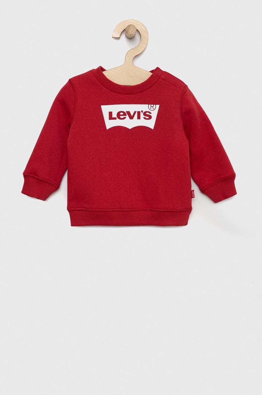 Levi's hanorac de bumbac pentru copii culoarea rosu, cu imprimeu