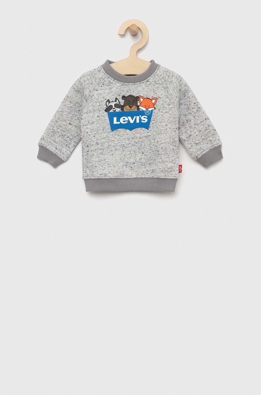 Levi's bluza copii culoarea gri, cu imprimeu