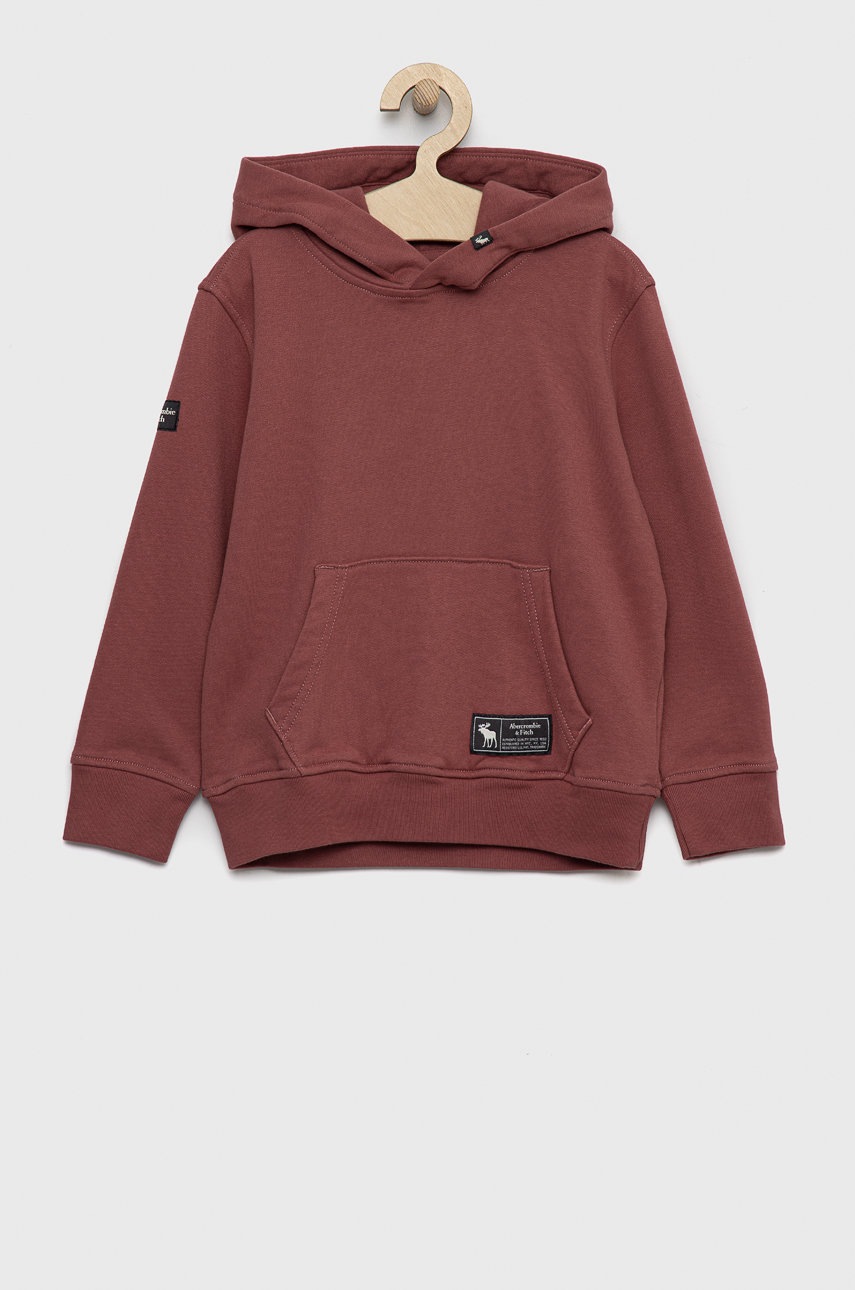 

Суичър Abercrombie & Fitch в розово с качулка с изчистен дизайн, Розов
