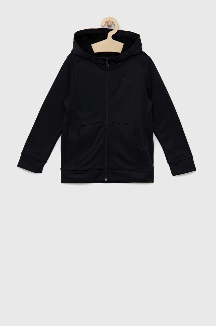 Under Armour bluza copii culoarea negru, neted