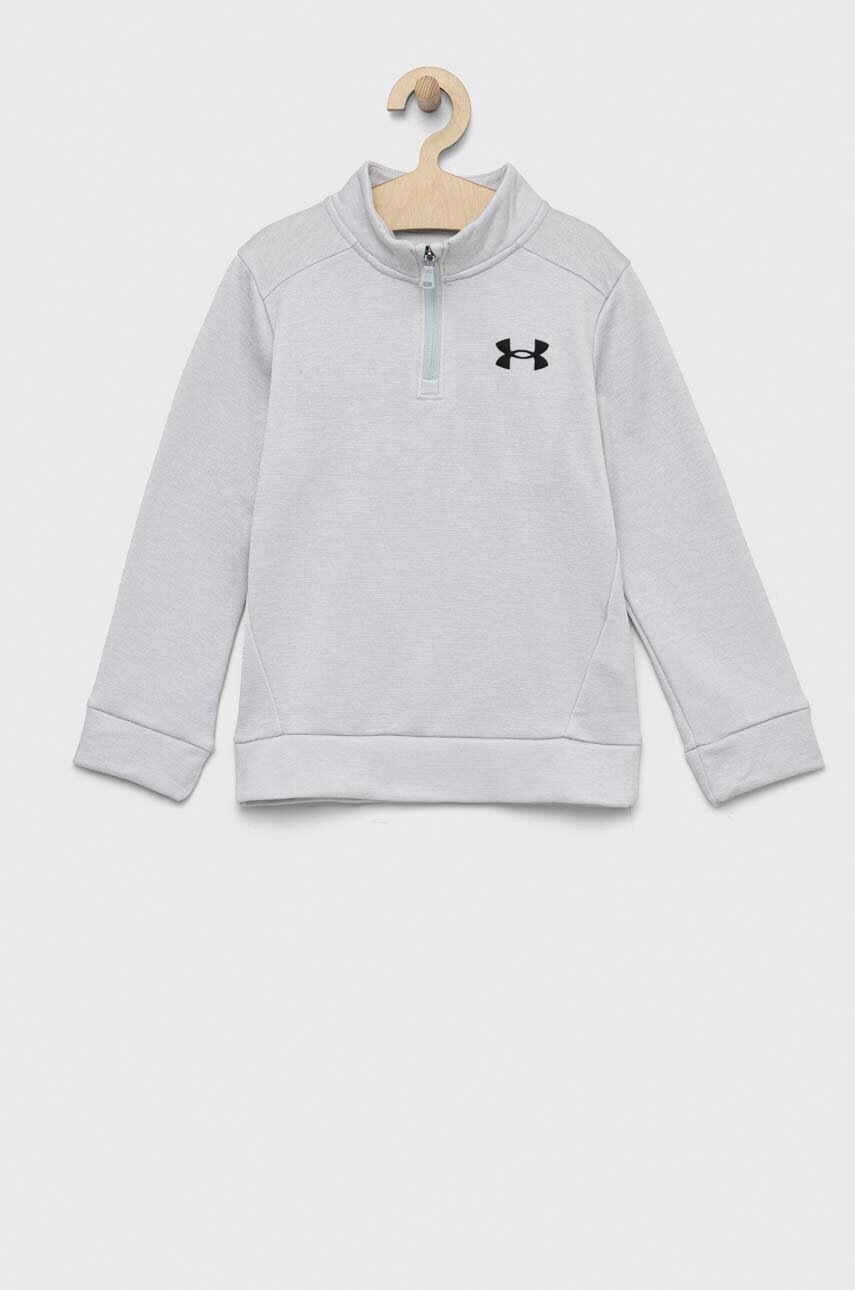 Levně Dětská mikina Under Armour šedá barva, hladká