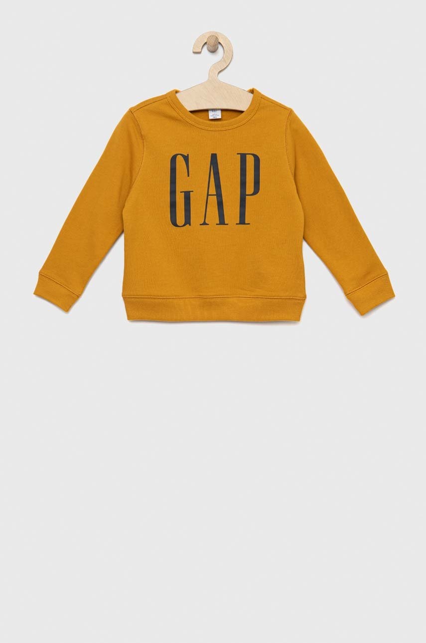 

Детски суичър GAP в кафяво с принт, Кафяв