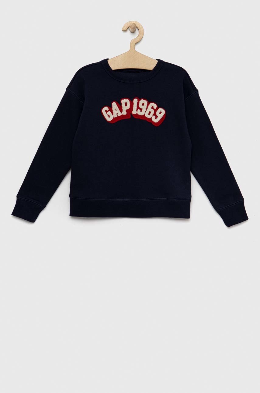 GAP Bluza Copii Culoarea Albastru Marin, Cu Imprimeu