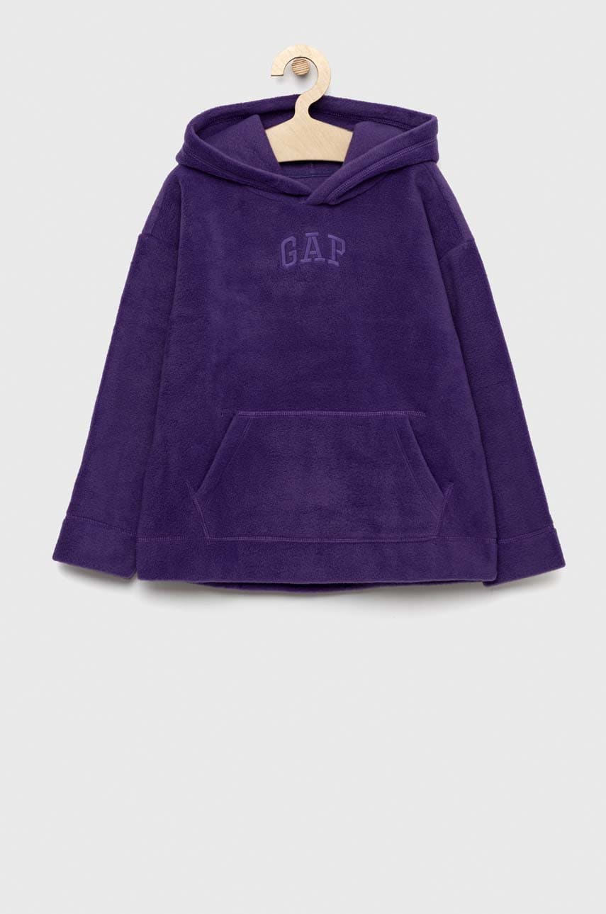 Gap bluza copii culoarea violet, cu glugă, neted