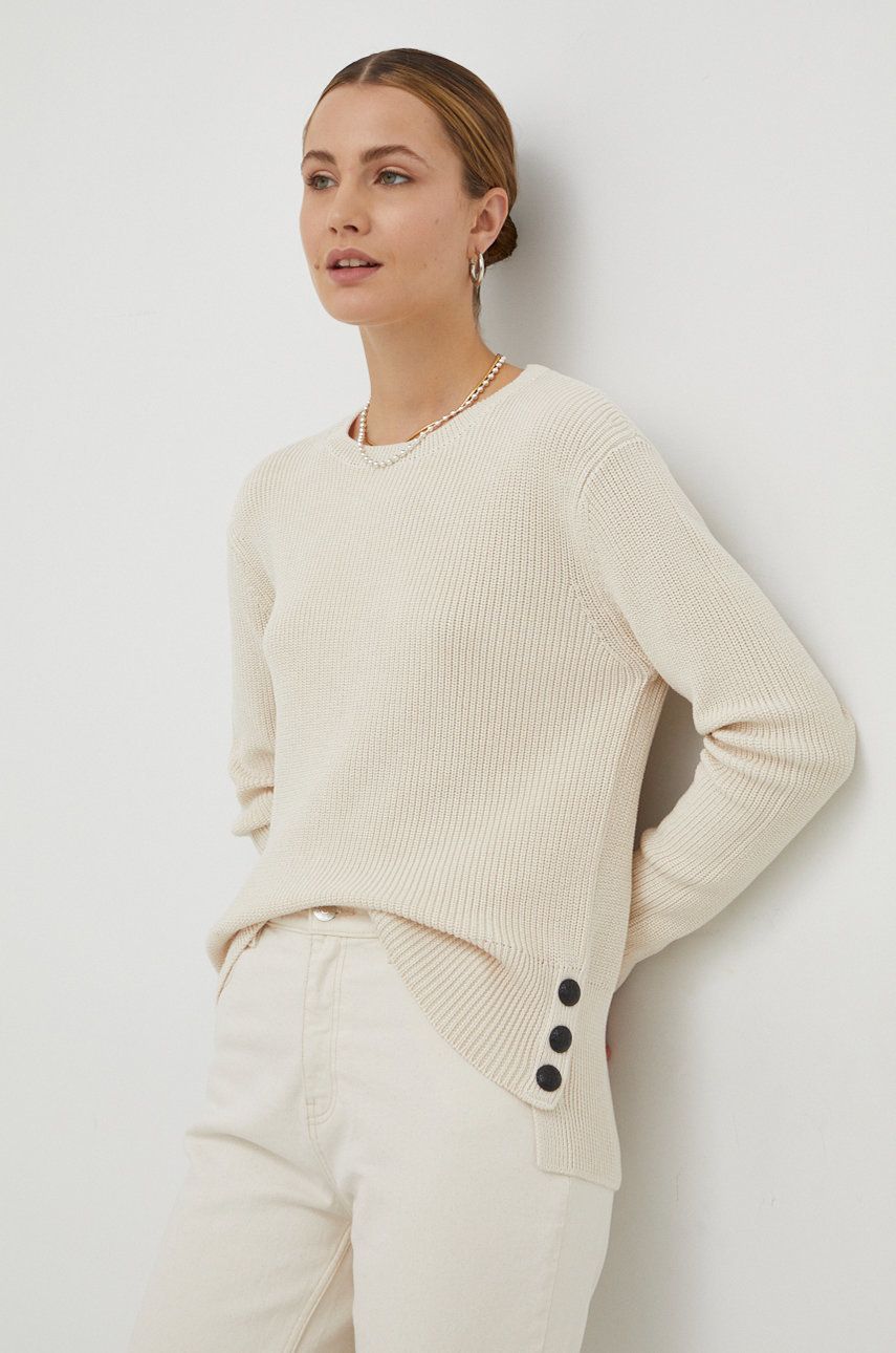The Kooples sweter bawełniany damski kolor beżowy