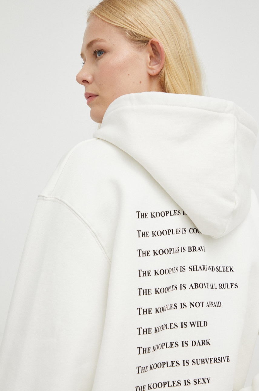 The Kooples Hanorac De Bumbac Femei, Culoarea Bej, Cu Imprimeu