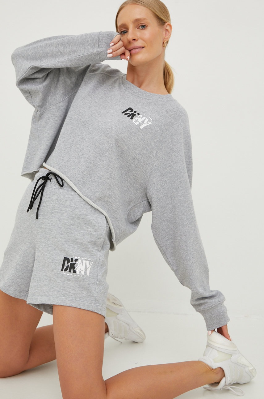 

Суичър Dkny в сиво с принт, Сив