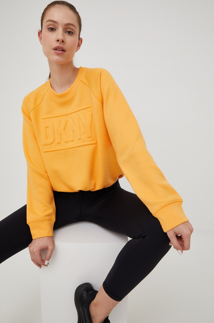 

Суичър Dkny в оранжево с изчистен дизайн, Оранжев