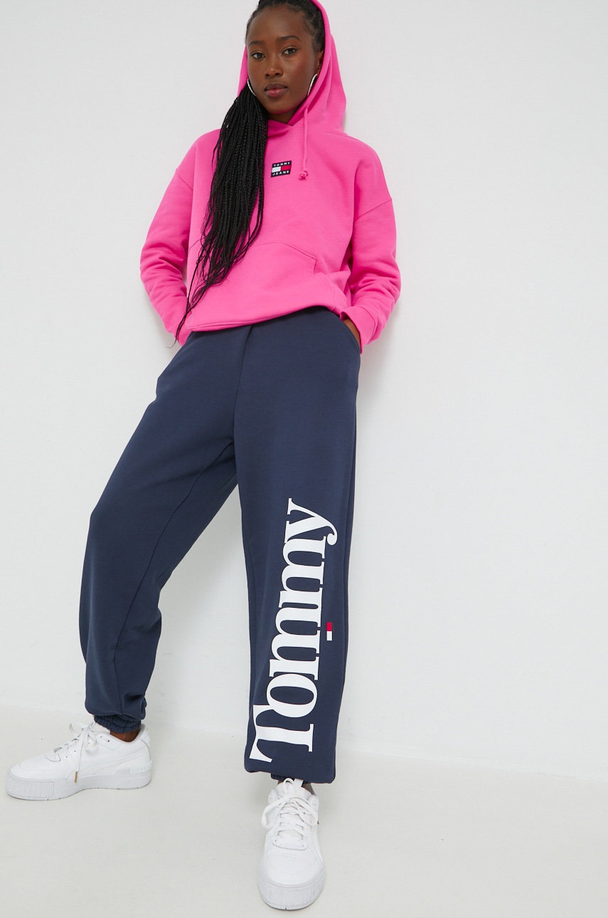 

Бавовняна кофта Tommy Jeans жіноча колір рожевий однотонна