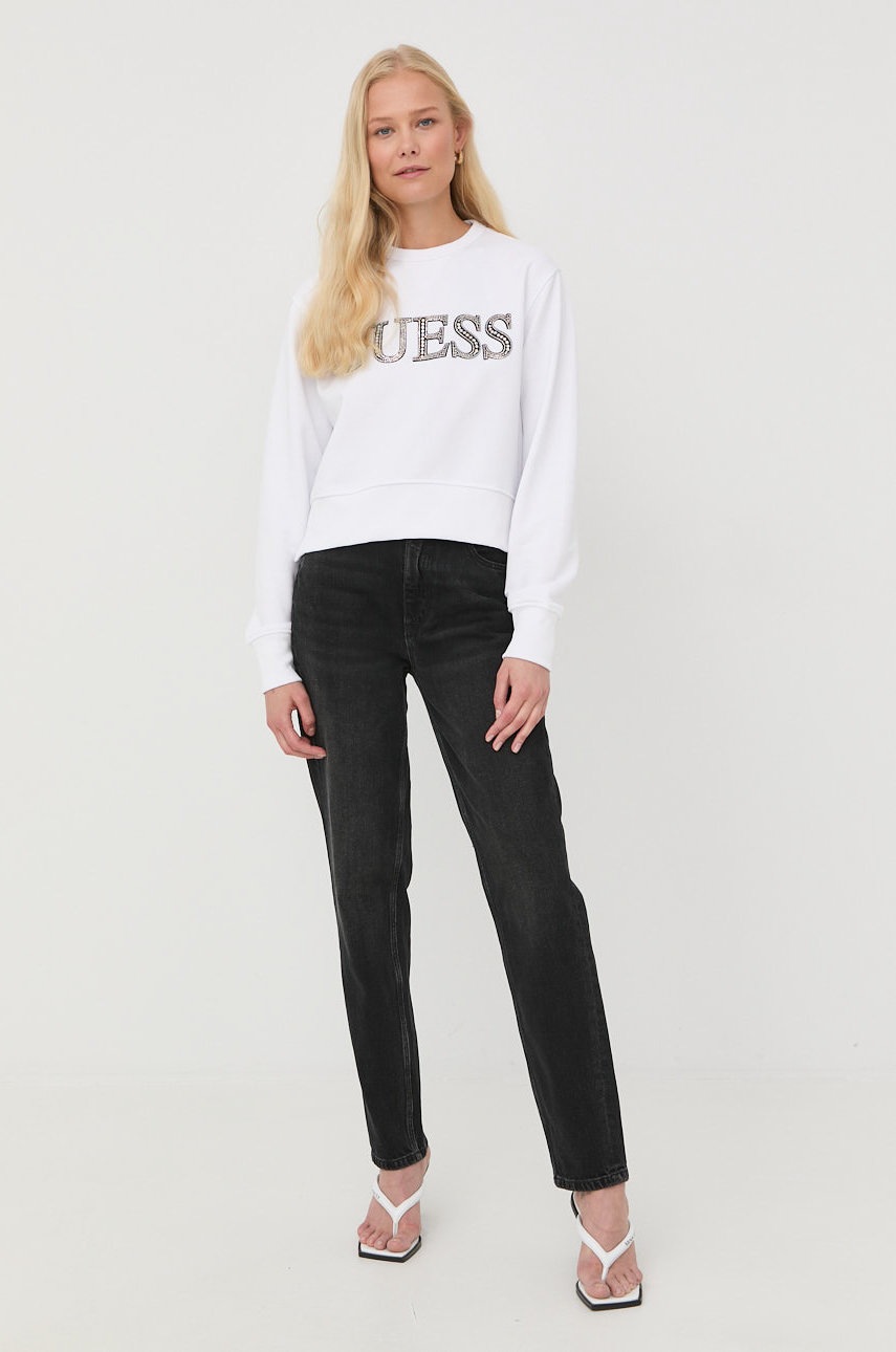 

Кофта Guess женская цвет белый с аппликацией