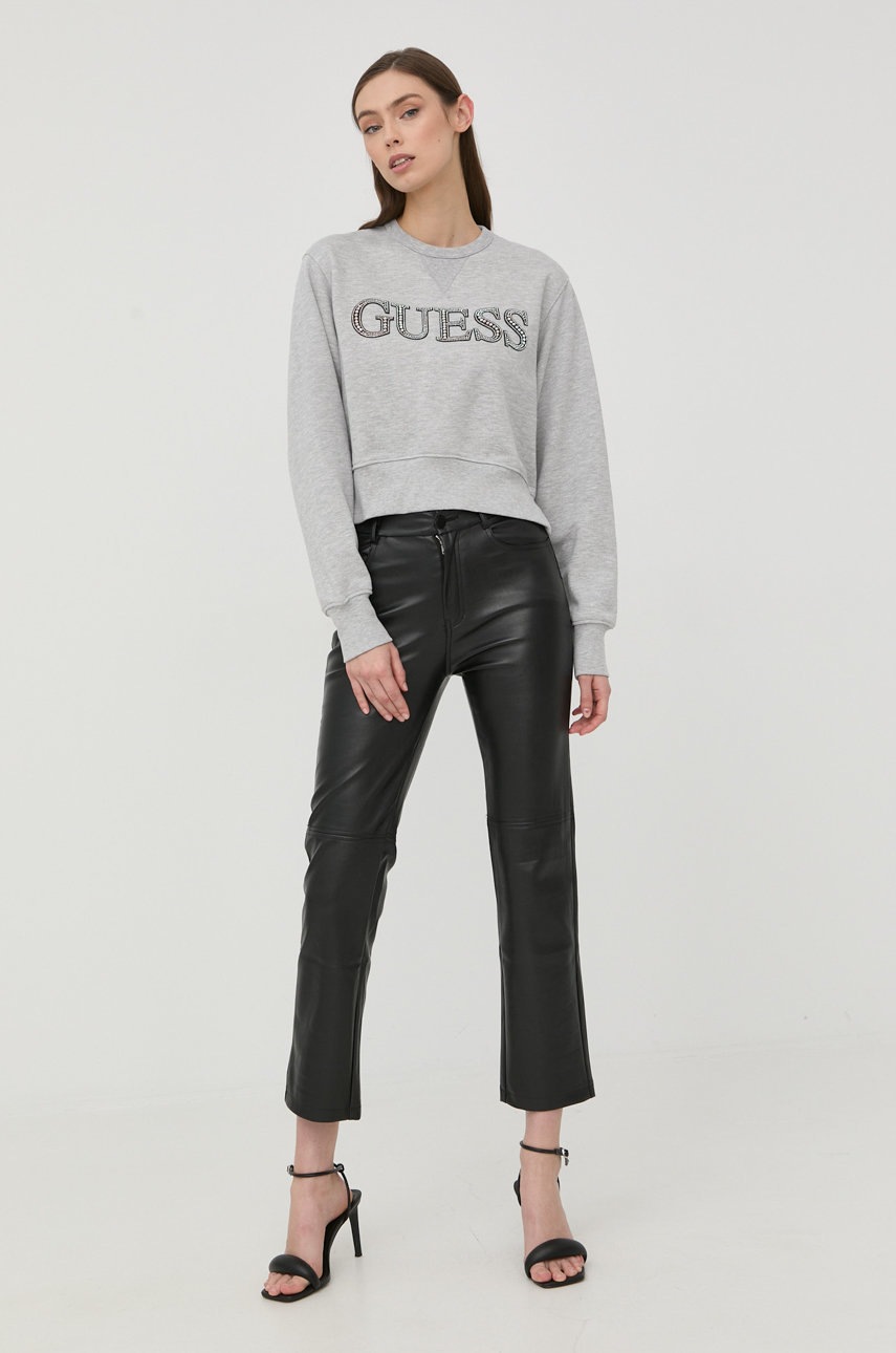 

Кофта Guess жіноча колір сірий з аплікацією