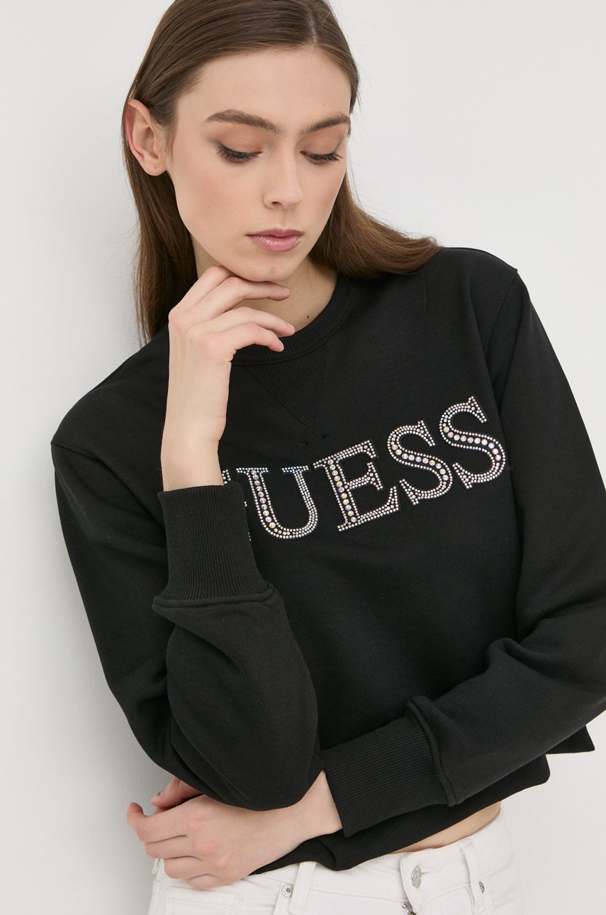 

Кофта Guess женская цвет чёрный с аппликацией