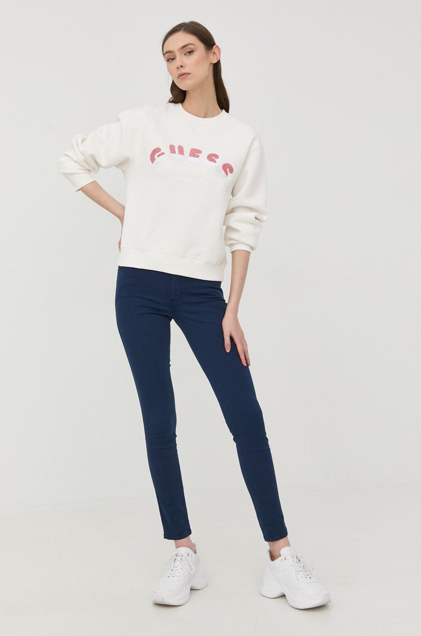 

Кофта Guess жіноча колір білий з аплікацією
