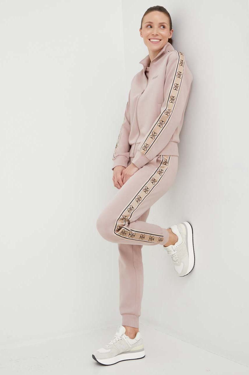

Суичър Guess в розово с апликация, Розов